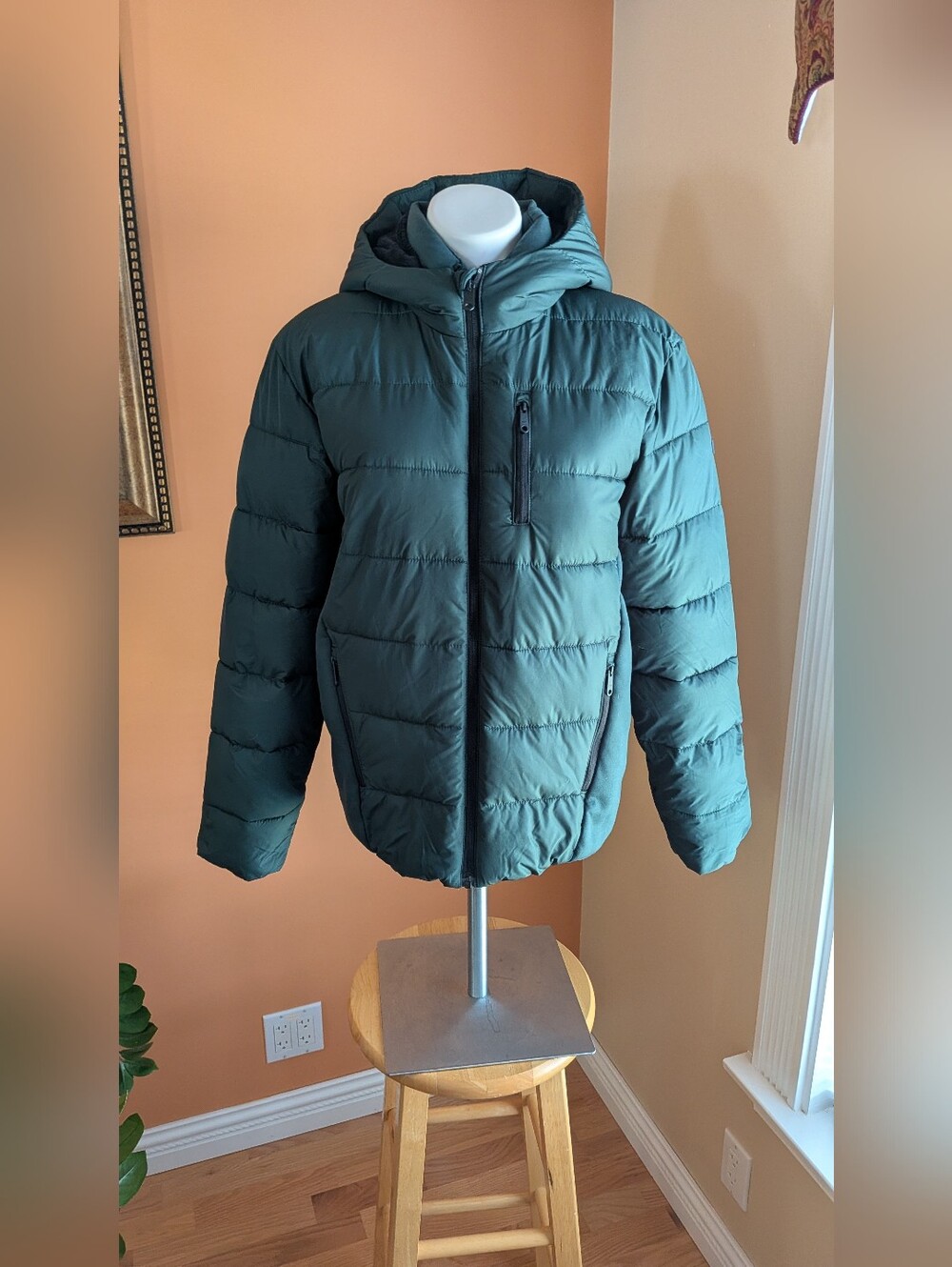abercrombie  Kids Boys Teal Hooded Puffer Jacket - Brand Unspecified Size 15/16